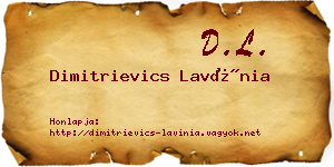 Dimitrievics Lavínia névjegykártya